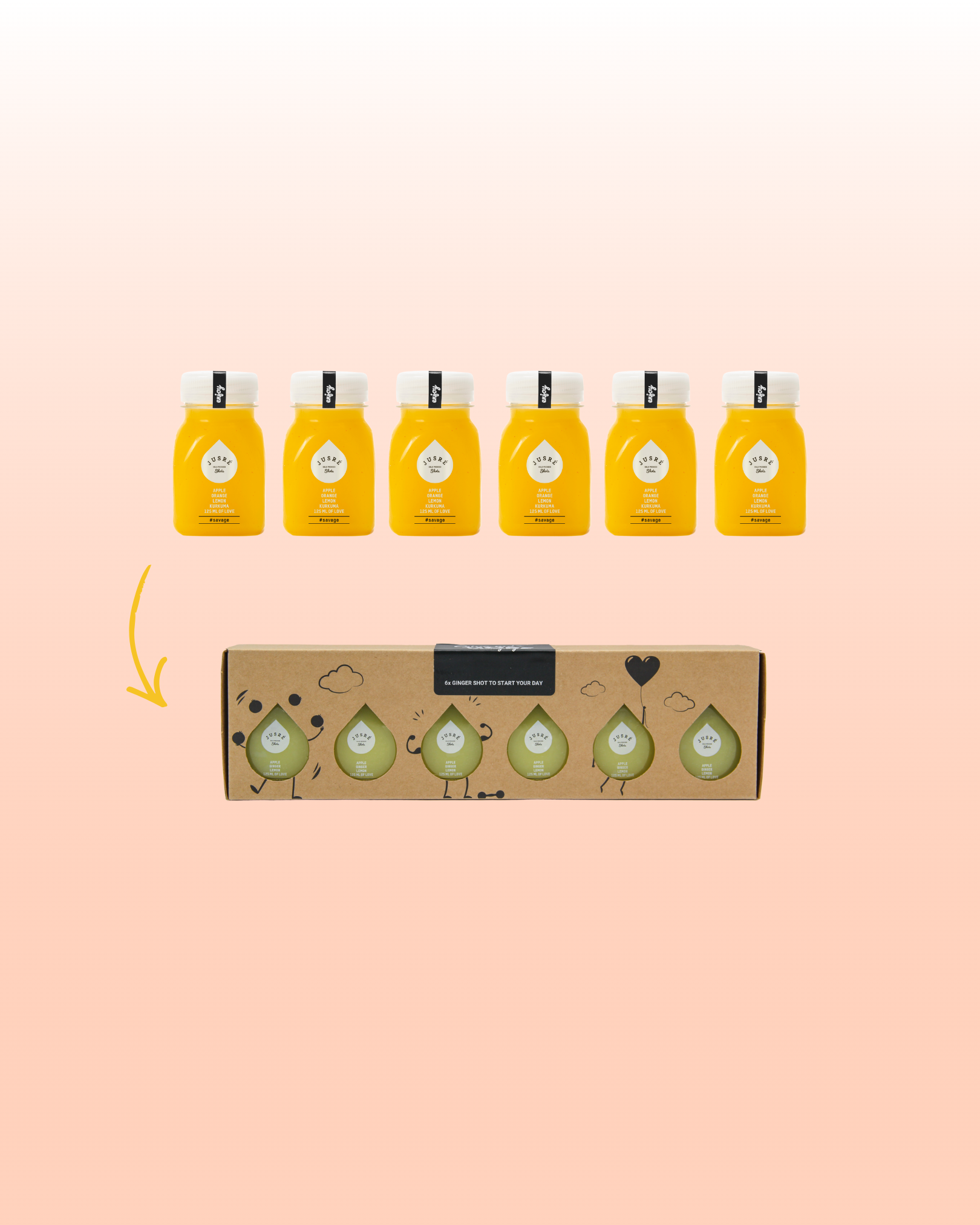 Turmeric ginger shots | More Savage | 6 pack